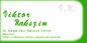 viktor makszim business card